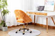 Modern leisure swivel office chair orange velvet by La Spezia additional picture 6