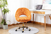 Modern leisure swivel office chair orange velvet by La Spezia additional picture 8