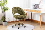 Modern leisure swivel office chair green velvet by La Spezia additional picture 2