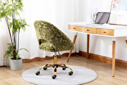 Modern leisure swivel office chair green velvet by La Spezia additional picture 12