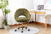 Modern leisure swivel office chair green velvet by La Spezia additional picture 4