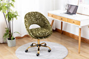 Modern leisure swivel office chair green velvet by La Spezia additional picture 5