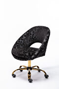 Modern leisure swivel office chair black velvet by La Spezia additional picture 12