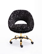 Modern leisure swivel office chair black velvet by La Spezia additional picture 3