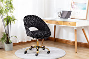 Modern leisure swivel office chair black velvet by La Spezia additional picture 5