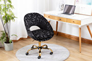 Modern leisure swivel office chair black velvet by La Spezia additional picture 8