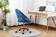 Modern leisure swivel office chair navy velvet by La Spezia additional picture 11