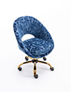 Modern leisure swivel office chair navy velvet by La Spezia additional picture 13