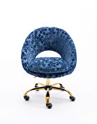 Modern leisure swivel office chair navy velvet by La Spezia additional picture 5