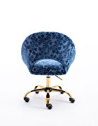 Modern leisure swivel office chair navy velvet by La Spezia additional picture 6