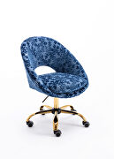 Modern leisure swivel office chair navy velvet by La Spezia additional picture 8