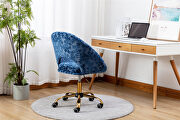 Modern leisure swivel office chair navy velvet by La Spezia additional picture 9