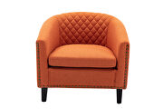 Orange linen accent barrel chair living room chair by La Spezia additional picture 12