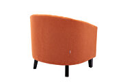 Orange linen accent barrel chair living room chair by La Spezia additional picture 13