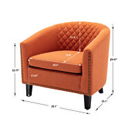 Orange linen accent barrel chair living room chair by La Spezia additional picture 15
