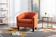 Orange linen accent barrel chair living room chair by La Spezia additional picture 6