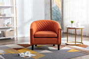 Orange linen accent barrel chair living room chair by La Spezia additional picture 8