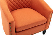 Orange linen accent barrel chair living room chair by La Spezia additional picture 9