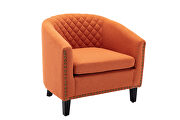 Orange linen accent barrel chair living room chair by La Spezia additional picture 10