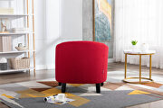 Red linen accent barrel chair living room chair by La Spezia additional picture 6
