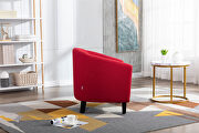 Red linen accent barrel chair living room chair by La Spezia additional picture 7