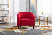 Red linen accent barrel chair living room chair by La Spezia additional picture 9