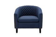 Black navy linen accent barrel chair living room chair by La Spezia additional picture 11