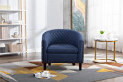 Black navy linen accent barrel chair living room chair by La Spezia additional picture 6