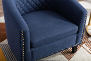 Black navy linen accent barrel chair living room chair by La Spezia additional picture 7