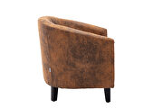 Light coffee linen accent barrel chair living room chair additional photo 5 of 16