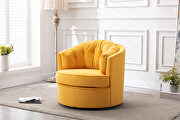 Yellow velvet modern leisure swivel accent chair by La Spezia additional picture 2