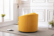Yellow velvet modern leisure swivel accent chair additional photo 4 of 17
