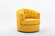 Yellow velvet modern leisure swivel accent chair by La Spezia additional picture 9