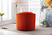 Orange velvet modern leisure swivel accent chair by La Spezia additional picture 11