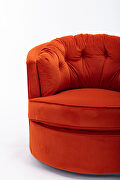 Orange velvet modern leisure swivel accent chair by La Spezia additional picture 13