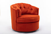 Orange velvet modern leisure swivel accent chair by La Spezia additional picture 14