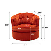 Orange velvet modern leisure swivel accent chair by La Spezia additional picture 16