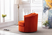 Orange velvet modern leisure swivel accent chair additional photo 3 of 15