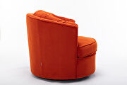 Orange velvet modern leisure swivel accent chair additional photo 5 of 15