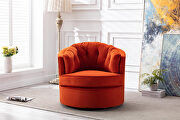 Orange velvet modern leisure swivel accent chair by La Spezia additional picture 7
