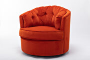 Orange velvet modern leisure swivel accent chair by La Spezia additional picture 8