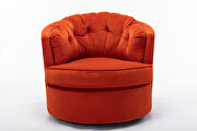 Orange velvet modern leisure swivel accent chair by La Spezia additional picture 9