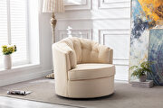 Ivory velvet modern leisure swivel accent chair additional photo 3 of 15