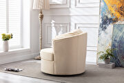 Ivory velvet modern leisure swivel accent chair additional photo 4 of 15