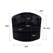 Black velvet modern leisure swivel accent chair by La Spezia additional picture 13