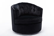 Black velvet modern leisure swivel accent chair additional photo 3 of 12