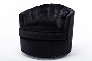 Black velvet modern leisure swivel accent chair by La Spezia additional picture 4