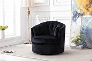 Black velvet modern leisure swivel accent chair by La Spezia additional picture 5
