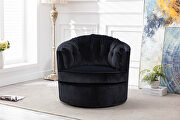 Black velvet modern leisure swivel accent chair by La Spezia additional picture 6