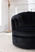 Black velvet modern leisure swivel accent chair by La Spezia additional picture 10